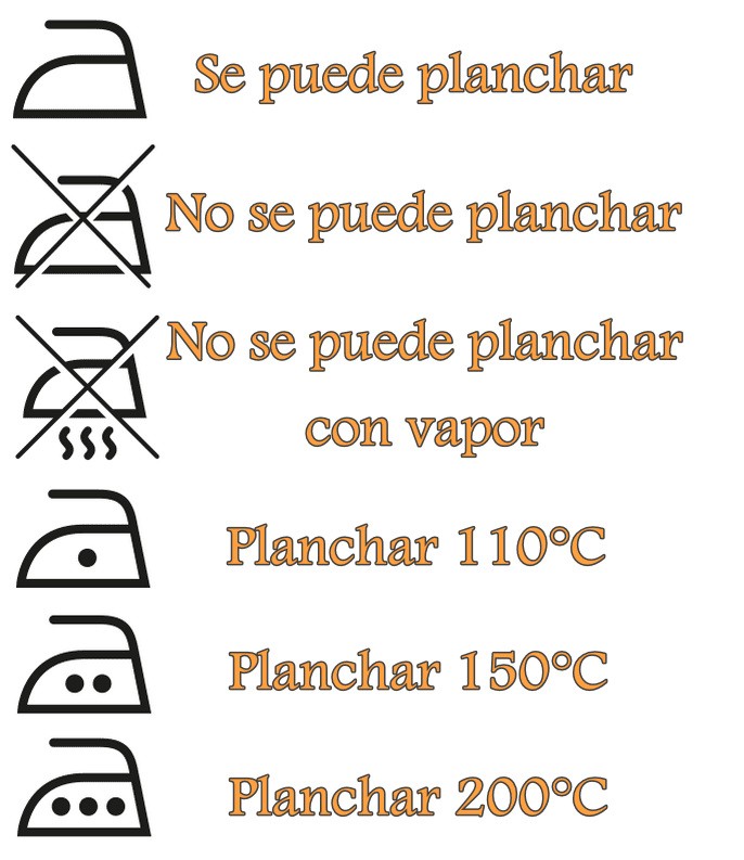 Etiquetas de temperatura de planchado